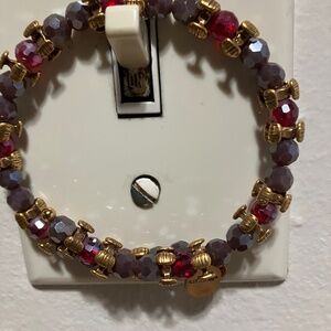 Alex and Ani vintage 66 purple and burgundy gold wrap bracelet